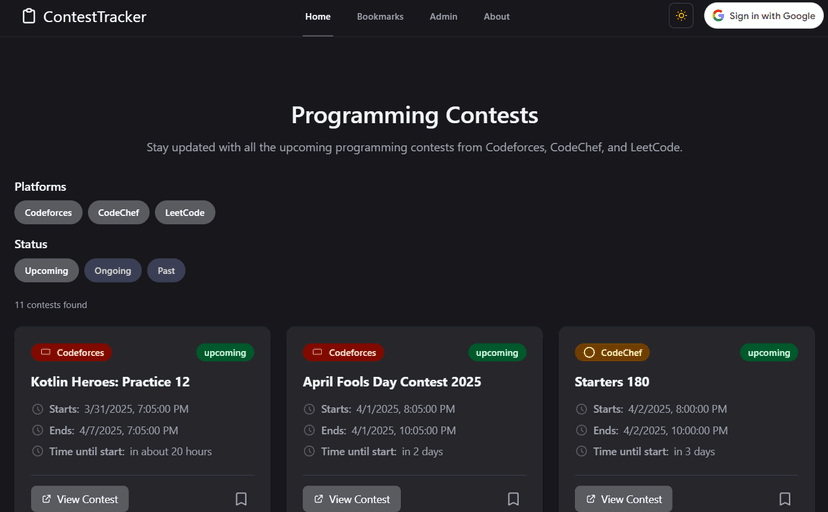 Contest Tracker